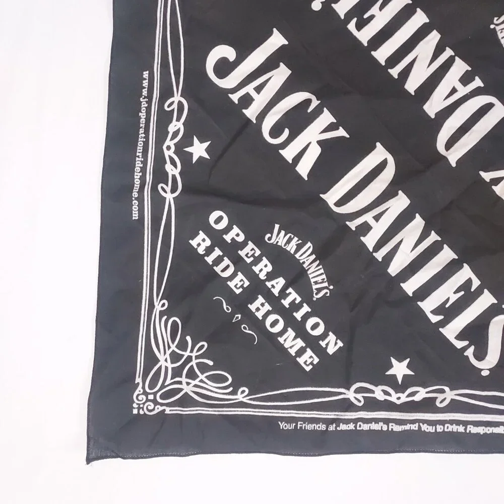 Jack Daniels Bandana Black Old No. 7 Handkerchief Scarf 21